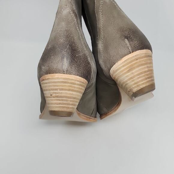Free People New Frontier Green Suede Western Booties Size 10 - Picture 5 of 7